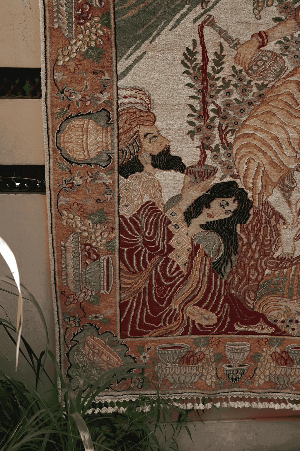 Umar-e-Khayam Masterpiece Wall Hanging – Handmade Silk & Wool Carpet from Pakistan