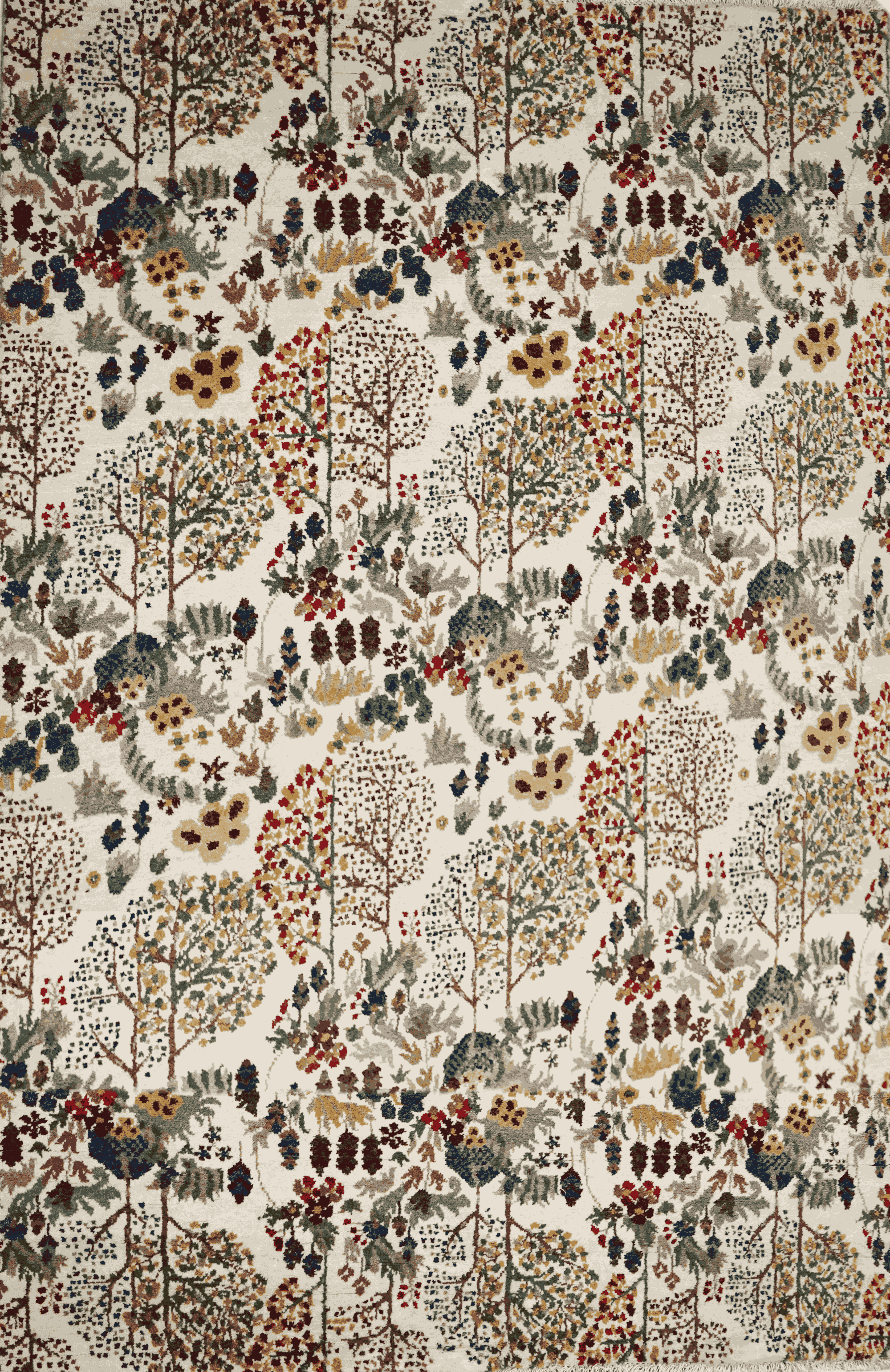 6 x 9 Jungle Design Hand-Knotted Carpet