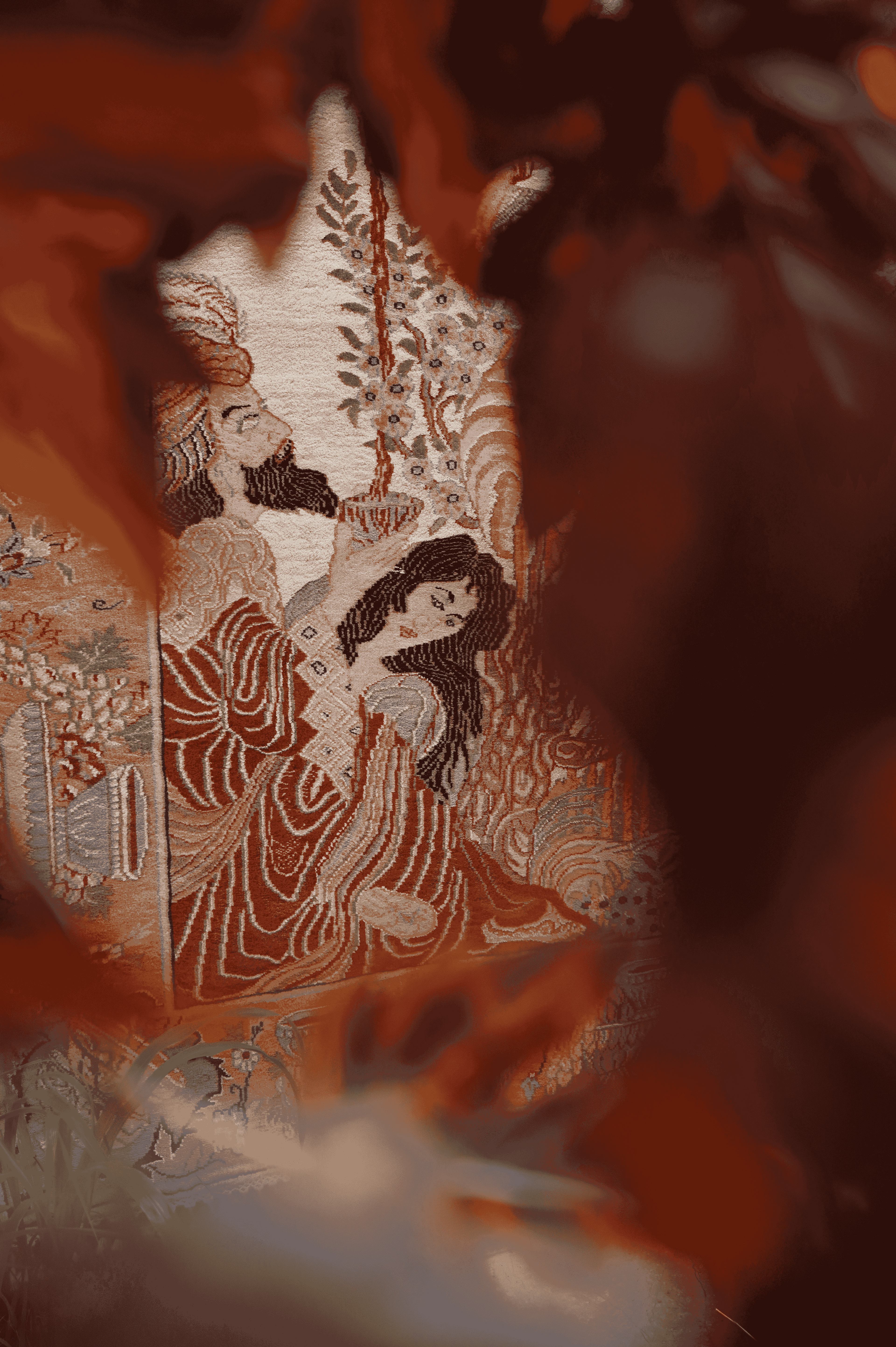 Umar-e-Khayam Masterpiece Wall Hanging – Handmade Silk & Wool Carpet from Pakistan