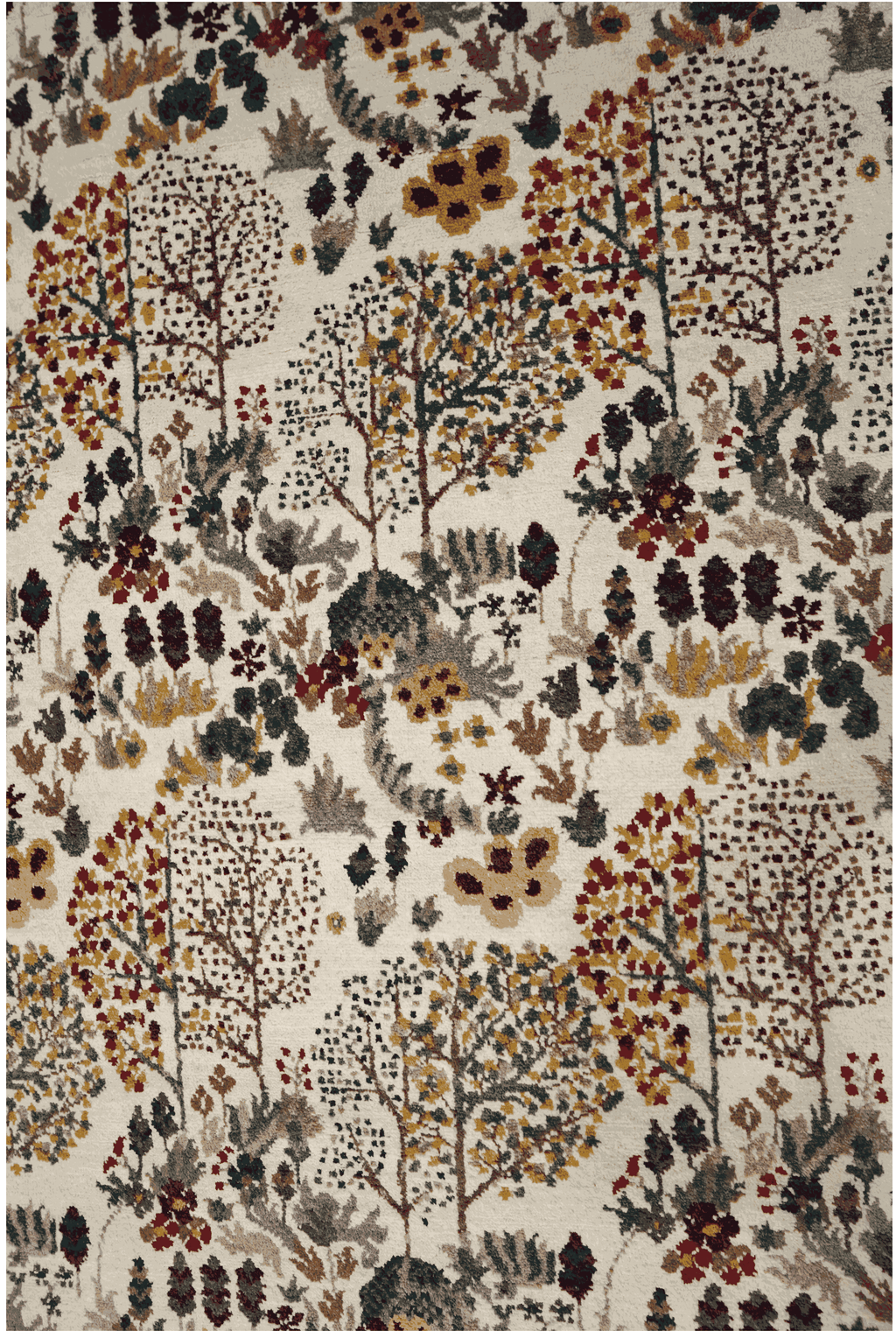 6 x 9 Jungle Design Hand-Knotted Carpet