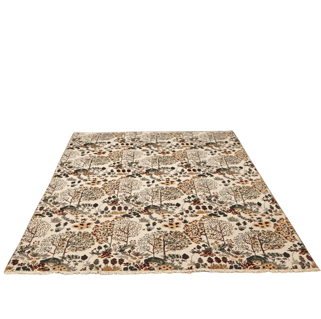 6 x 9 Jungle Design Hand-Knotted Carpet