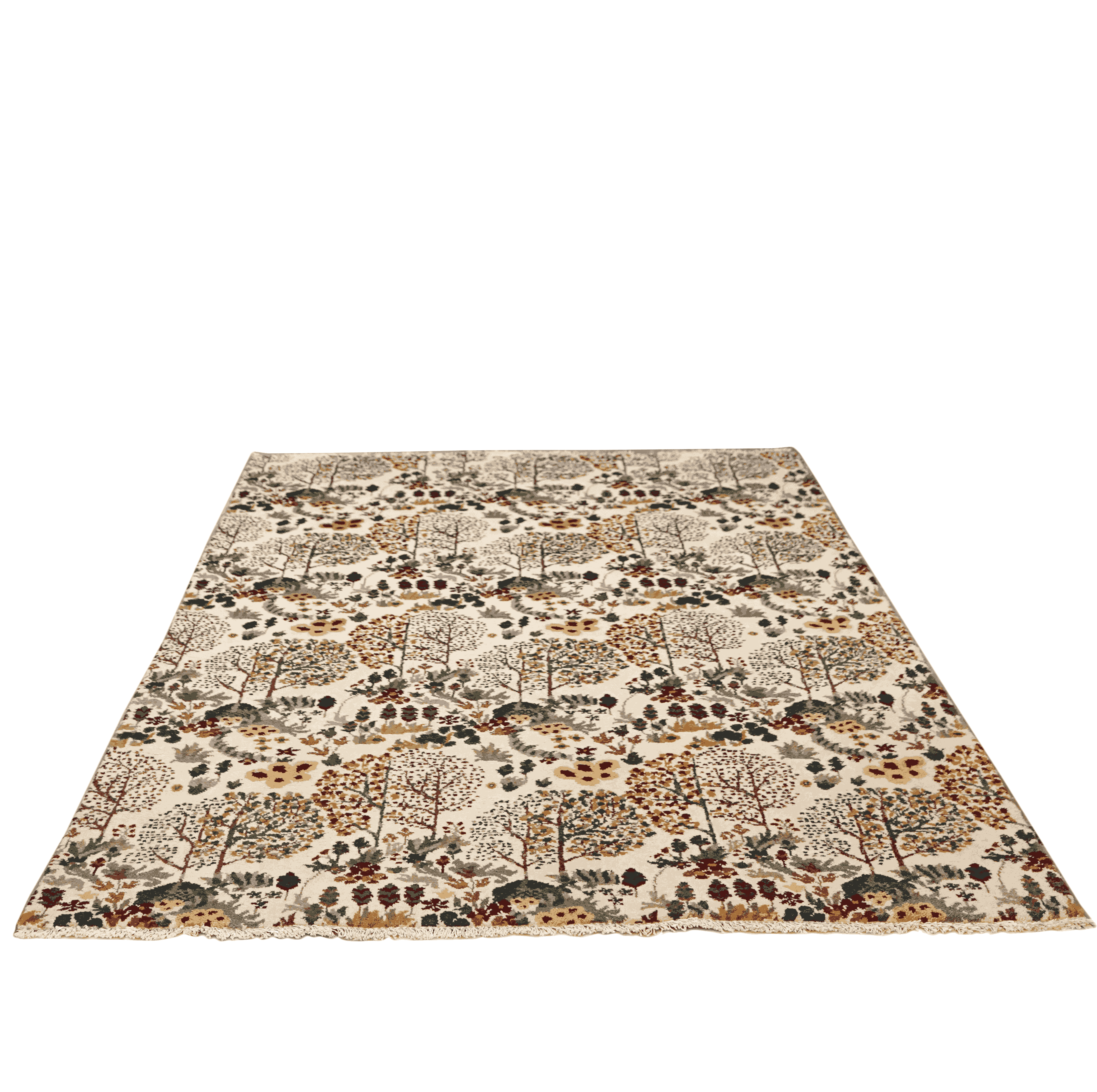 6 x 9 Jungle Design Hand-Knotted Carpet