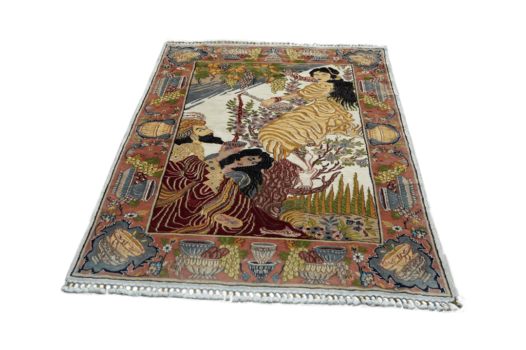 Umar-e-Khayam Masterpiece Wall Hanging – Handmade Silk & Wool Carpet from Pakistan