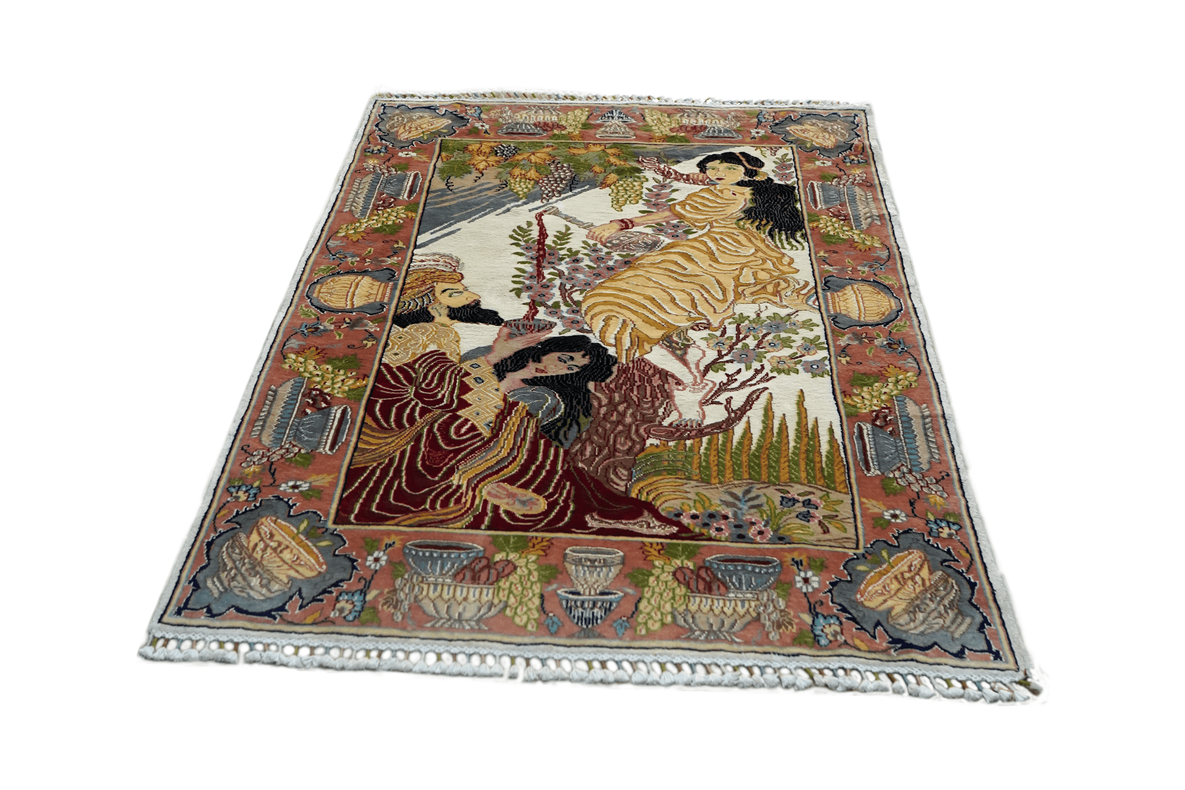 Umar-e-Khayam Masterpiece Wall Hanging – Handmade Silk & Wool Carpet from Pakistan