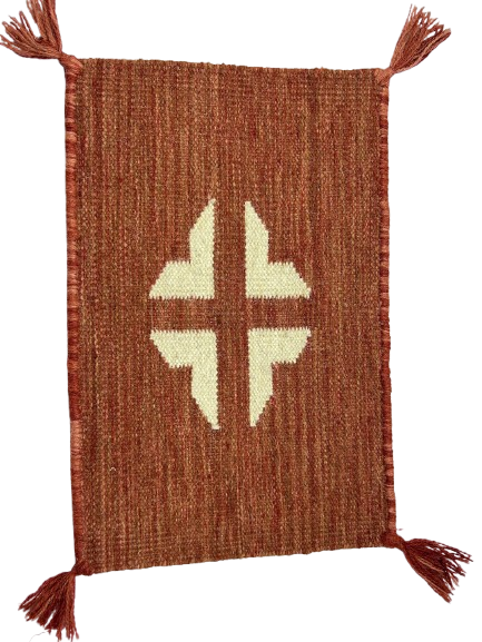 Rustic Woven Dinning table Mat with Geometric Cross Design