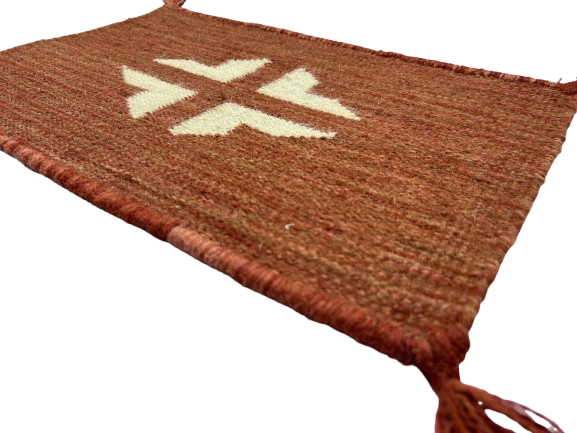 Rustic Woven Dinning table Mat with Geometric Cross Design