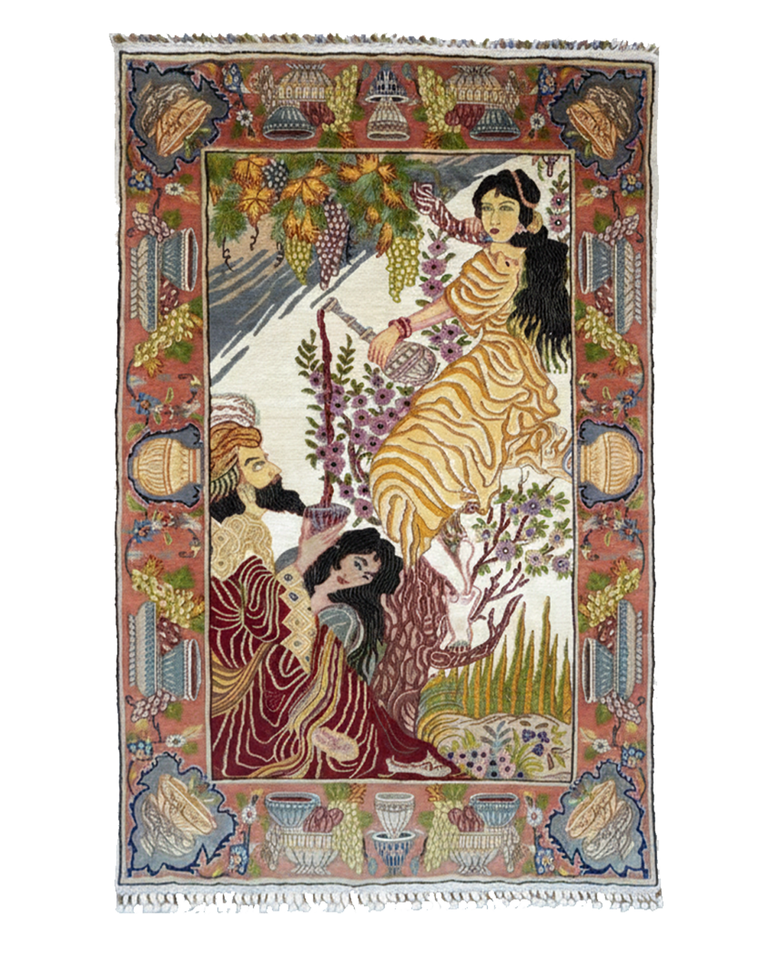 Umar-e-Khayam Masterpiece Wall Hanging – Handmade Silk & Wool Carpet from Pakistan