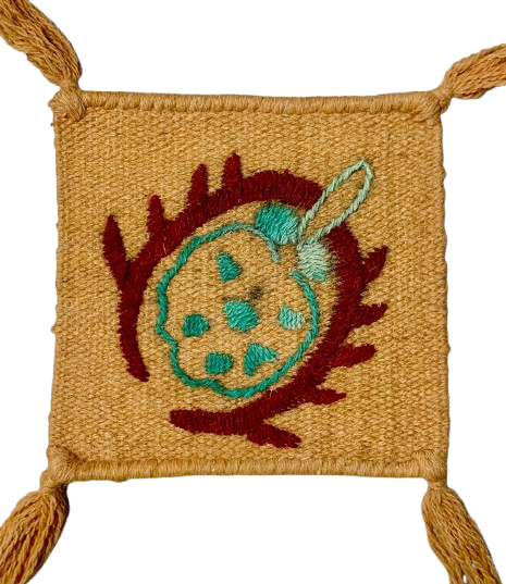 Artisan Wool Coaster – Nature Emblem Design