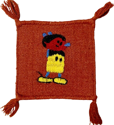 Hand-Embroidered Wool Coaster – Mickey Mouse design