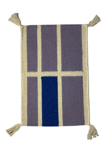Handmade Dining Table Mat – Elegant Purple & Blue Tile Design