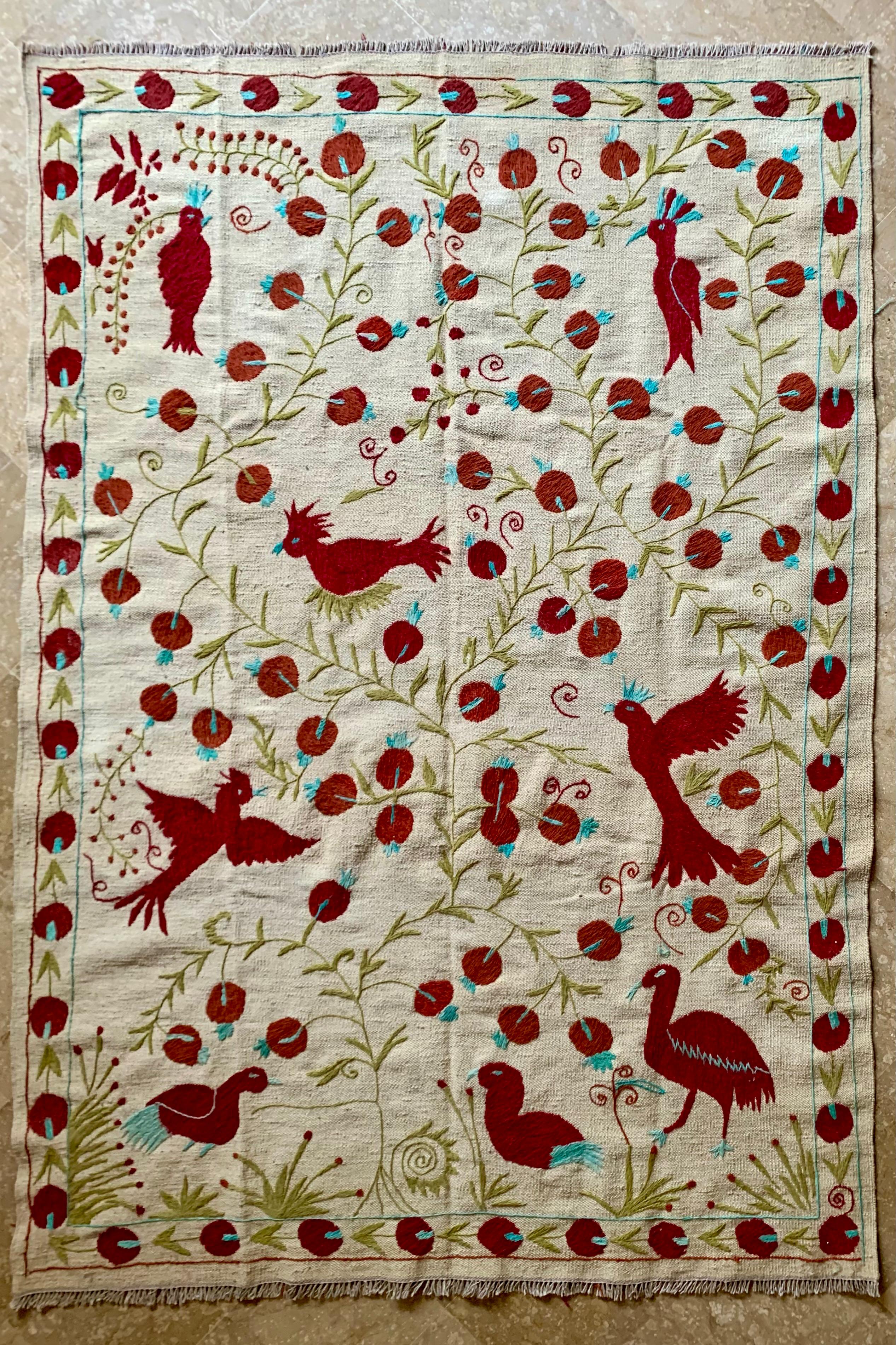 Heritage Suzani Kilim - Hand Embroidered Decorative Masterpiece