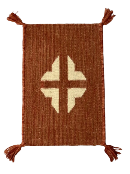 Rustic Woven Dinning table Mat with Geometric Cross Design